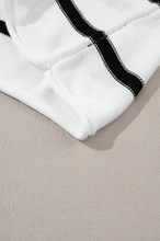 Cargar imagen en el visor de la galería, White Striped Batwing Sleeve Sweater Tee, 6 PCS
