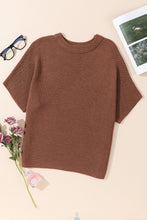 将图片加载到图库查看器，Coffee High Neck Short Bat Sleeve Sweater
