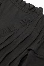 将图片加载到图库查看器，Black Ruffle Sleeve V Neck Frilled Shift Dress
