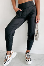 将图片加载到图库查看器，Black Exposed Seam High Waist Pocketed Joggers
