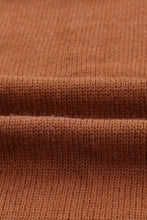 将图片加载到图库查看器，Brown Open Front Woven Texture Knitted Cardigan with Pockets
