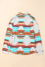 Load image into Gallery viewer, Multicolor Aztec Print Buttoned Pocket Chest Long Sleeve Shirt
