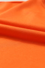 将图片加载到图库查看器，Orange Game Day Lettering Rugby Football Notched Neck Sweatshirt
