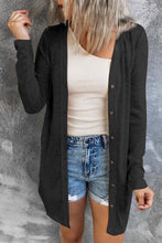 Load image into Gallery viewer, Solid Color Open-Front Buttons Cardigan
