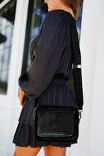 将图片加载到图库查看器，Black Clear PVC Leather Strap Crossbody Bag
