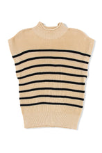 Load image into Gallery viewer, Parchment Striped Ribbed Knit High Neck Sweater
