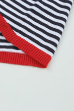 将图片加载到图库查看器，Contrast Trimmed Striped Drop Shoulder Sweater
