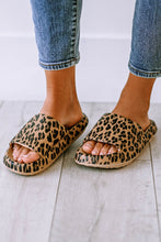 将图片加载到图库查看器，Leopard Print Thick Sole Slip On Slippers
