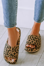 将图片加载到图库查看器，Leopard Print Thick Sole Slip On Slippers
