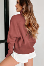 将图片加载到图库查看器，Brown Fleece Lined Zip Up Stand Collar Thumbhole Sleeve Sweatshirt
