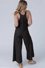 将图片加载到图库查看器，Black Striped Pleated Wide Leg Pocketed Jumpsuit
