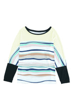 Load image into Gallery viewer, Multicolor Striped Color Block Loose Fit Long Sleeve Top
