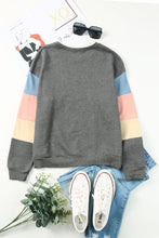 将图片加载到图库查看器，Gray Colorblock Long Sleeve Pullover Sweatshirt
