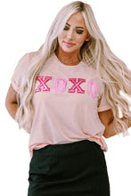 Load image into Gallery viewer, Pink Valentines Shiny XOXO Graphic T-shirt
