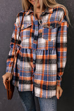 Load image into Gallery viewer, Multicolor Plaid Button Down Ruffled Shirt Jacket
