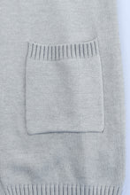 将图片加载到图库查看器，Gray Colorblock Pocketed Cardigan with Ribbed Trim
