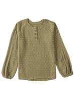 将图片加载到图库查看器，Green Swiss Dot Raglan Sleeves Knit Top
