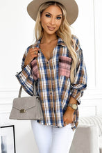 Load image into Gallery viewer, Plaid Pattern Asymmetric Buttons Shirt
