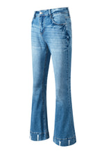 Load image into Gallery viewer, Sky Blue Slight Distressed Medium Wash Flare Jeans
