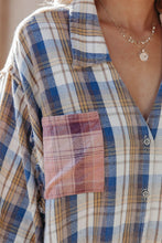 Load image into Gallery viewer, Plaid Pattern Asymmetric Buttons Shirt
