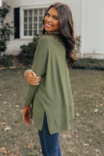 Load image into Gallery viewer, Jungle Green Cowl Neck Shift Tunic Top
