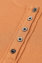 Load image into Gallery viewer, Orange Waffle Knit Henley Top
