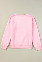 Load image into Gallery viewer, Pink LOVER Puff Print Drop Shoulder Pullover Sweatshirt
