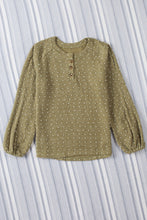 将图片加载到图库查看器，Green Swiss Dot Raglan Sleeves Knit Top
