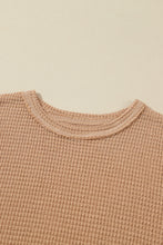 将图片加载到图库查看器，Gray Waffle Knit High Slits Oversized Top
