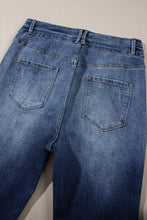 Load image into Gallery viewer, Sky Blue Button Fly Ripped High Waist Flare Jeans
