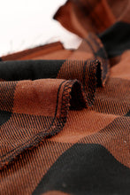 将图片加载到图库查看器，Brown Turn-down Collar Plaid Shirt Coat
