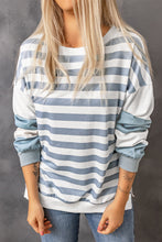 Load image into Gallery viewer, Stripe Drop Shoulder Striped Pullover Sweatshirt
