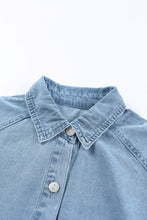 Load image into Gallery viewer, Sky Blue Buttoned Long Sleeve Denim Mini Dress
