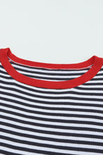 将图片加载到图库查看器，Contrast Trimmed Striped Drop Shoulder Sweater
