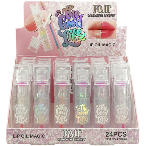 Experience the magic of our Romantic Beauty's The Good Life Lip Oil. Our 24-piece set is infused with our unique formula, providing long-lasting hydration and nourishment to your lips. Transform your lips into a radiant and luscious pout with our magic lip oil. the best price and deal w/ Bonitawholesale.com