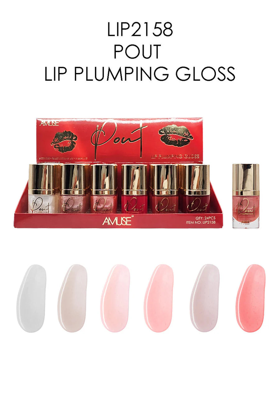 AMUSE- POUT- LIP PLUMPING GLOSS- 24PCS