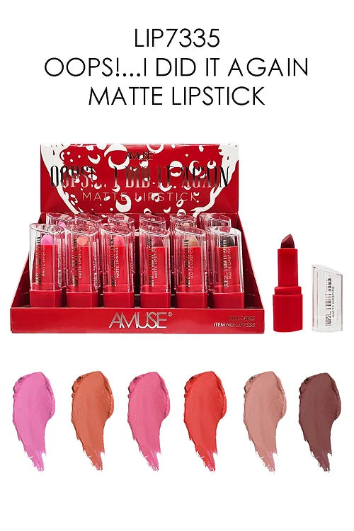 AMUSE- OOPS! I DID IT AGAIN- MATTE LIPSTICK- 24PCS