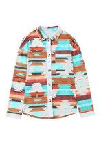 Load image into Gallery viewer, Multicolor Aztec Print Buttoned Pocket Chest Long Sleeve Shirt
