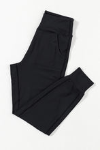 将图片加载到图库查看器，Black Exposed Seam High Waist Pocketed Joggers
