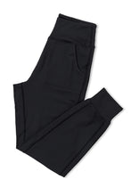 将图片加载到图库查看器，Black Exposed Seam High Waist Pocketed Joggers
