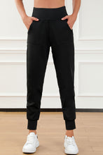 将图片加载到图库查看器，Black Exposed Seam High Waist Pocketed Joggers
