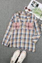 Load image into Gallery viewer, Plaid Pattern Asymmetric Buttons Shirt
