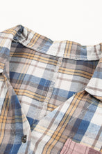 Load image into Gallery viewer, Plaid Pattern Asymmetric Buttons Shirt
