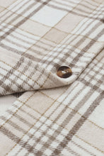 将图片加载到图库查看器，Khaki Plaid Removable Hood Buttoned Shacket
