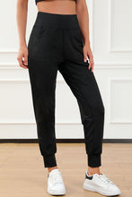 将图片加载到图库查看器，Black Exposed Seam High Waist Pocketed Joggers
