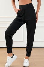 将图片加载到图库查看器，Black Exposed Seam High Waist Pocketed Joggers
