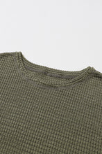 将图片加载到图库查看器，Gray Waffle Knit High Slits Oversized Top
