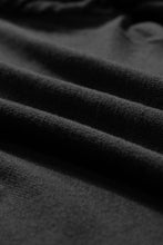 将图片加载到图库查看器，Black Contrast Ribbed Bishop Sleeve Top
