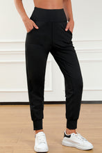 将图片加载到图库查看器，Black Exposed Seam High Waist Pocketed Joggers
