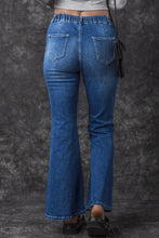 将图片加载到图库查看器，Blue Elastic High Waist Flare Jeans
